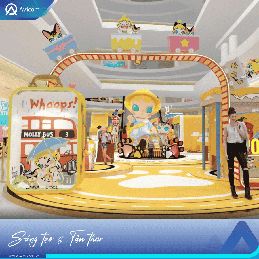 Booth sự kiện được đặt trong ví trí trung tâm thương mại