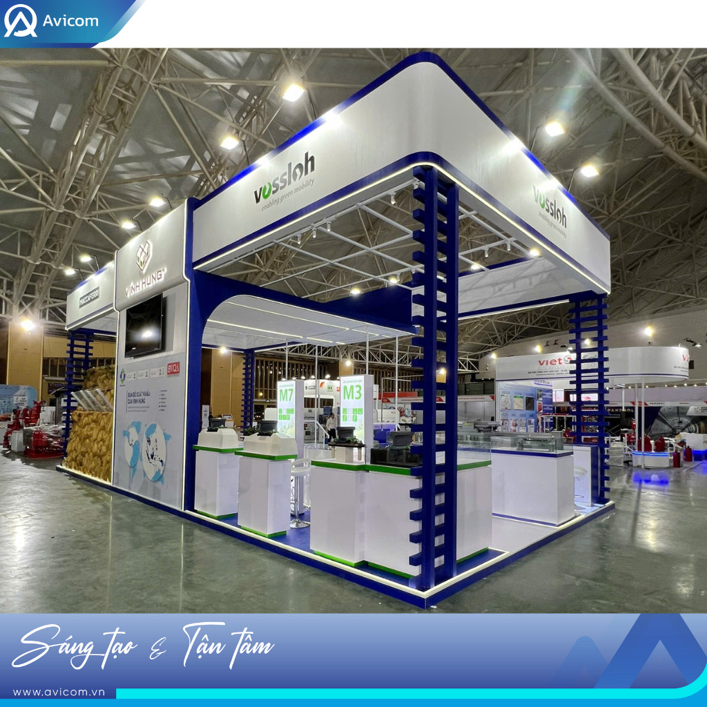 Booth sự kiện gian hàng Vĩnh Hưng được đặt tại trung tâm