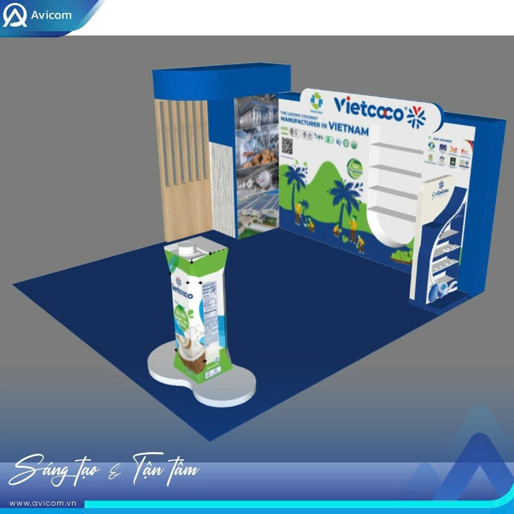 Hiện thức hóa gian hàng Vietcoco với hông gian cởi mở